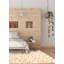 Tapis beige / brun en cuir de vache fabriqué à la main Arvel