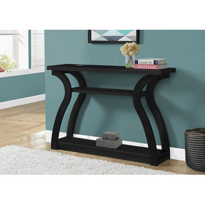 Table d'appoint, console, vestibule, étroit, canapé, stratifié noir, contemporain, moderne
