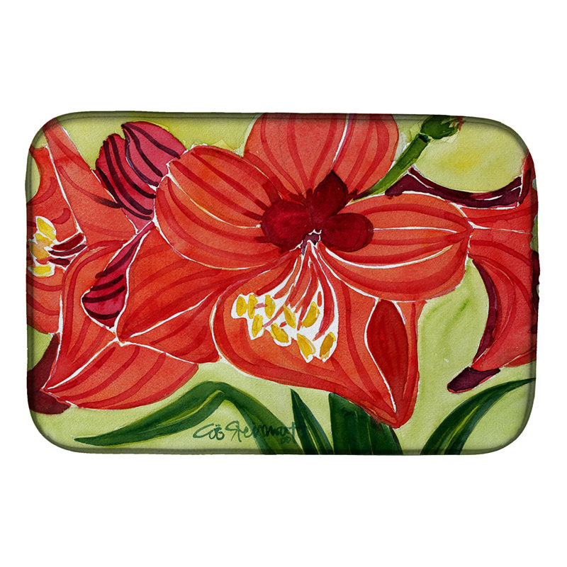 Tapis de séchage amaryllis fleur-