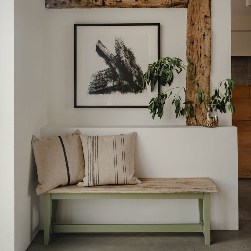 Doria Solid Wood Bench, H44.8 x W140 x D32cm, Sage Green