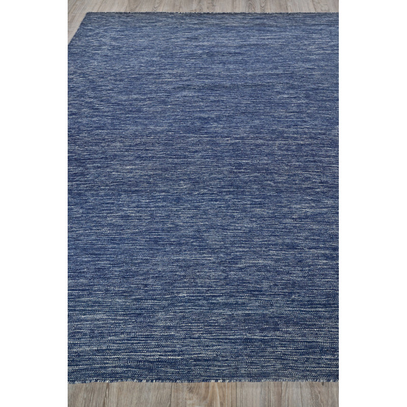 Chelsea Handmade Flatweave Wood Area Rug in Navy, Rectangle 10' x 14', Navy