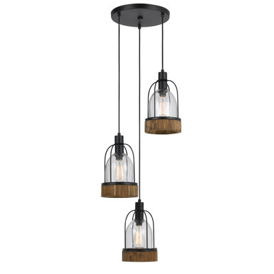 Luminaire suspendu géométrique 3 lumières grappe Elettra