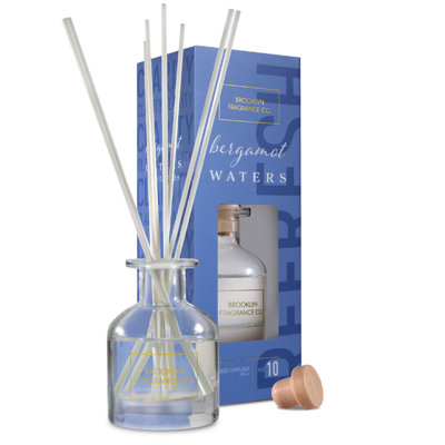 Brooklyn Fragrance Co. Aroma Reed Diffuseur - Parfum durable de qualité supérieure - Diffuseur d'eau à bergamote - pour une grande pièce - 100 ml