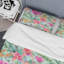 Feuille verte et roses roses - Ensemble de housse de couette floral - Polyester en microfibre-688325282