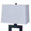 Lampe de table haute 22 po en métal avec design carré, abat-jour blanc