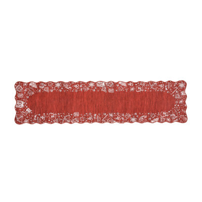 Tapis de couloir 2 x 8, lavable, tapis chaussette, cadeau de Noël, bord festonné, antidérapant, sans peluche, pour couloir, cuisine, entrée (rouge)
