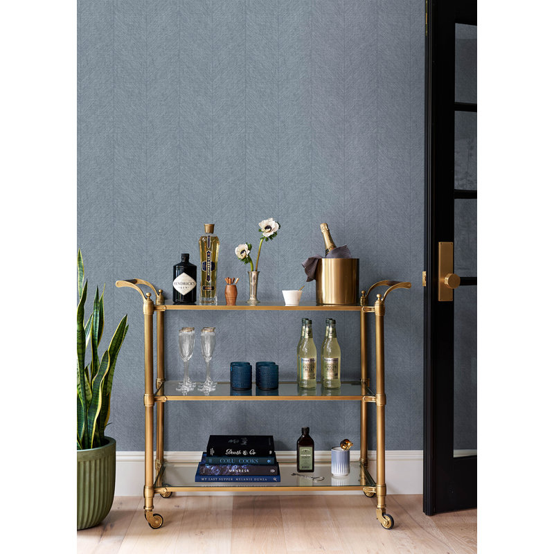 Kallam Indigo Chevron Wallpaper, Blue