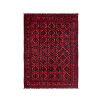 9'9" x 13'1" New Hand Knotted Red Wool Rectangle Oriental Rug - MOA102775