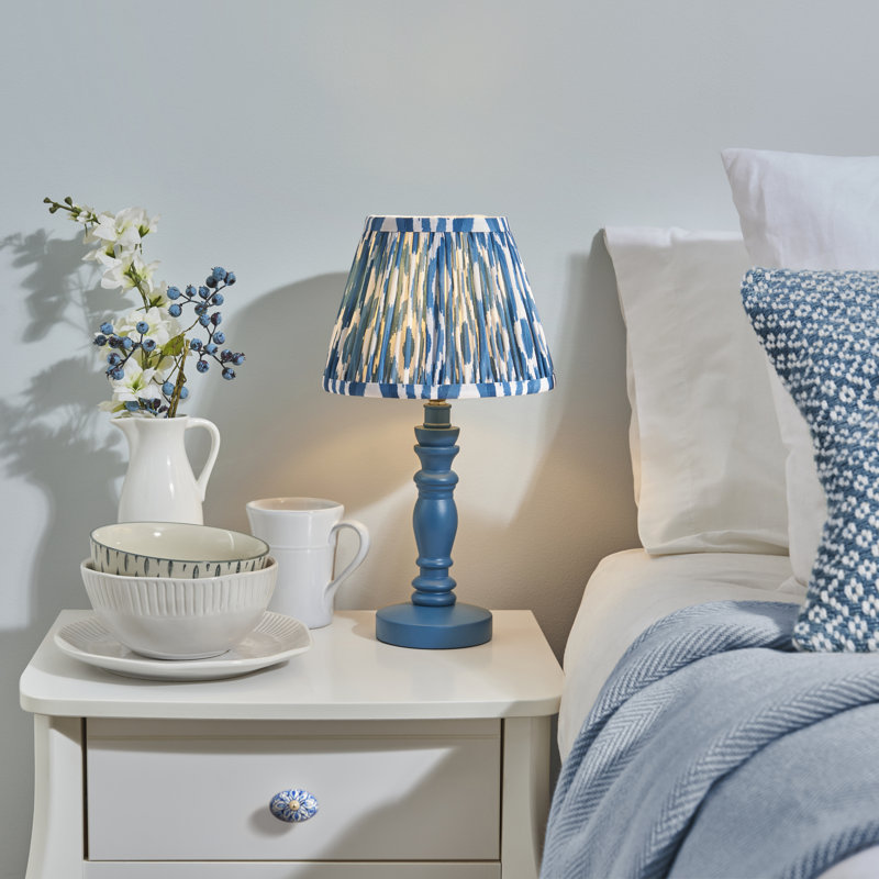 Bibury Wood Table Lamp, Blue