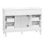 Meuble-lavabo autoportant de style vintage de 47,8 pouces avec lavabo, armoire de salle de bain avec 6 tiroirs et 2 portes, pieds en bois massif, charnières à fermeture douce