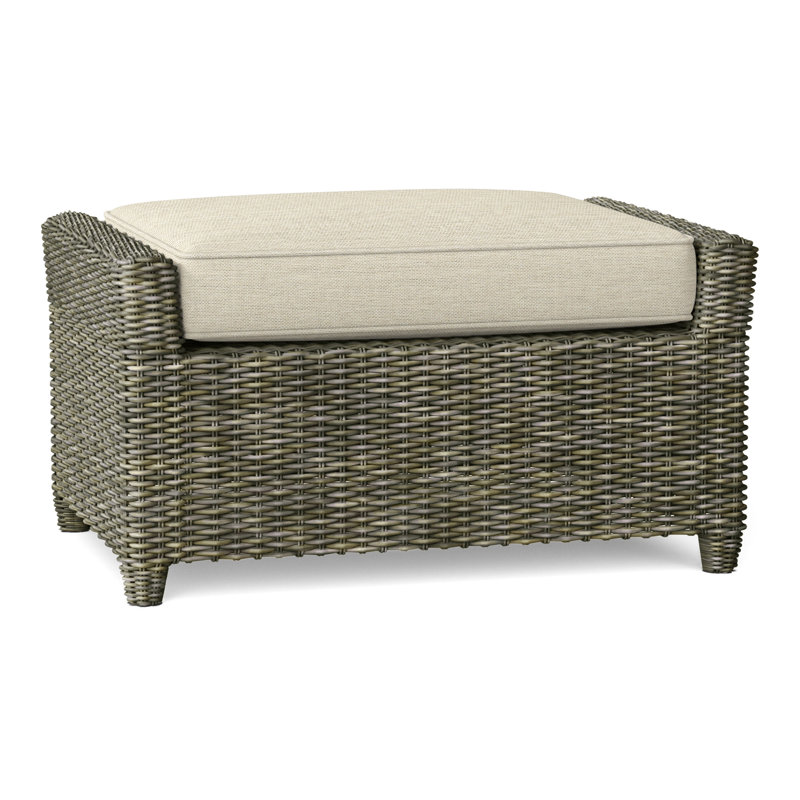 Sag Harbor Outdoor Ottoman, Oat, Driftwood