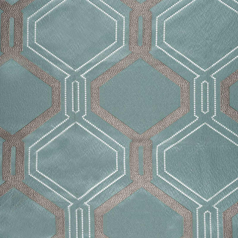 Geometric Fabric, Teal