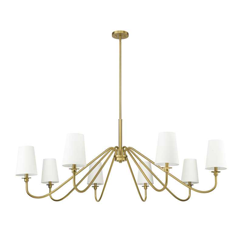 Lustre à 8 lumières Sujal, Or