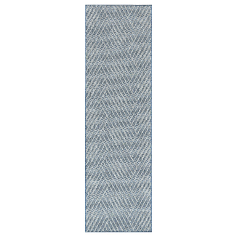 Jiovanni Contemporary Geometric High-Low Performance Indoor/Outdoor Area Rug, Runner 2'4" x 8'