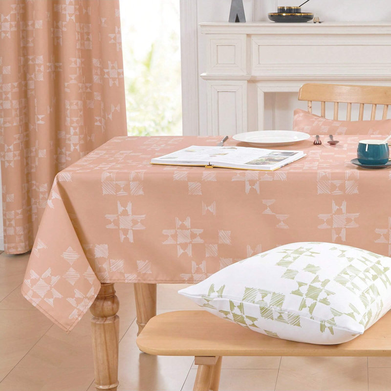 Graffiti Patterned Tablecloth, 1 PCS, Orange, 54" x 84"