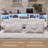 Farmhouse Bed Frame King Size With Bookcase Headboard And 2 Drawers, Wooden Platform King Bed With Led Lights And Charging Station, Rustic Accent Headboard With Sliding Door, White
