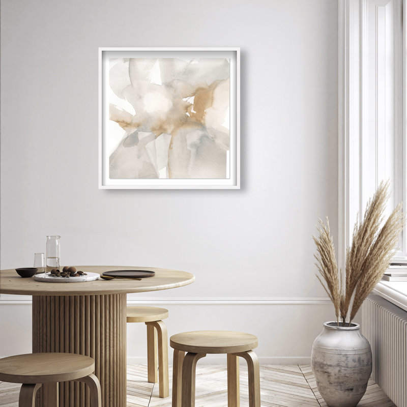 Neutral Flow II Shadowbox Abstract Print by Oliver Gal, Black Frame, 12 x 12, 31.5"H x 31.5"W, White Frame