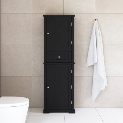 Tall Storage Cabinet With Drawer And Adjustable Shelf