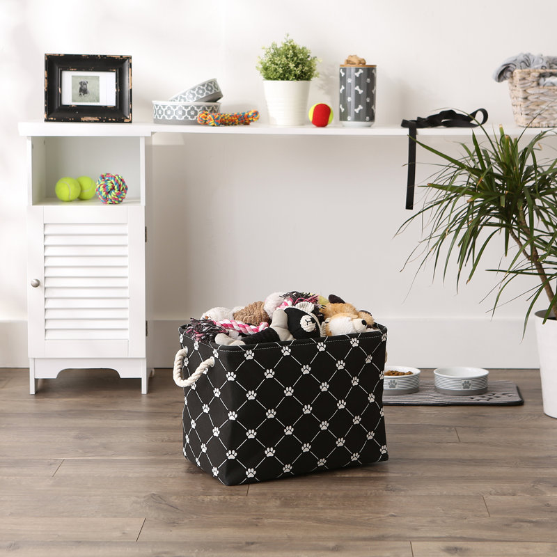 Cube ou bac en tissu, H 12 po x l 10 po x P 16 po, Noir