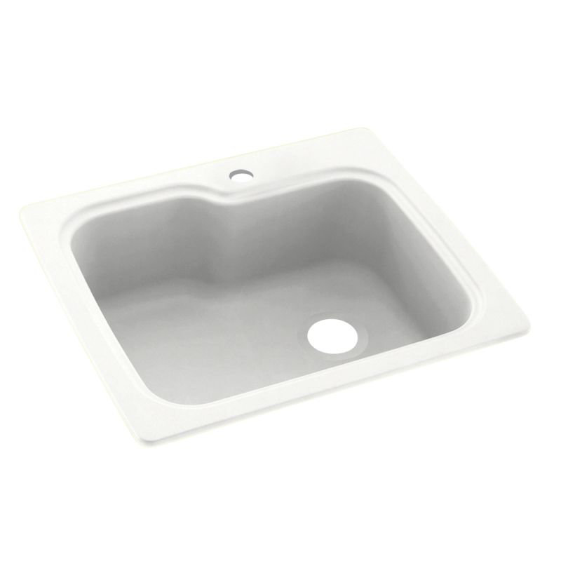 25'' L Single Bowl Stone Kitchen Sink, Bisque