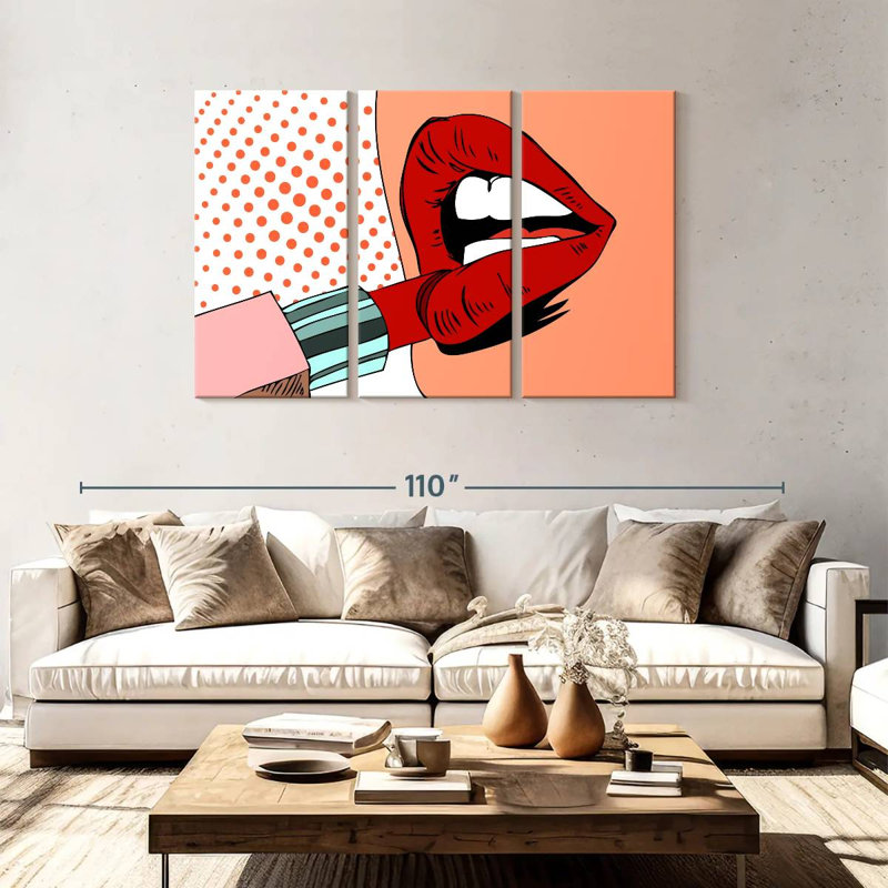 Shuttleworth Retro Pop Red Lips, 48" H x 74" W