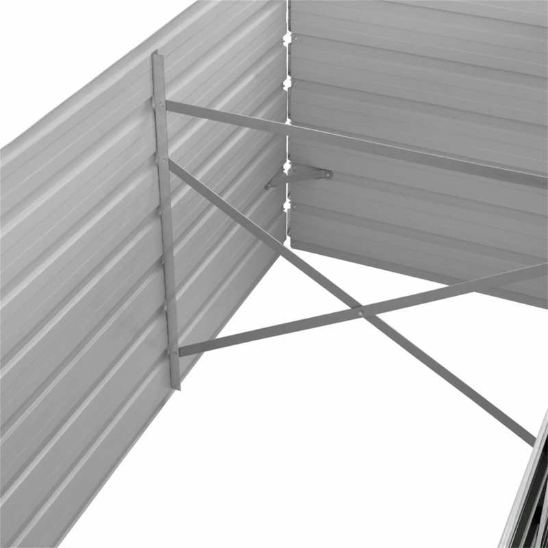 Raised garden bed in galvanized steel, 45cm H x 240cm W x 80cm D, Anthracite
