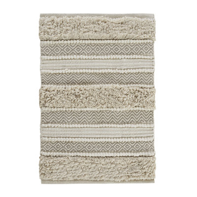 Woven Texture Stripe Bath Rug 20X32"