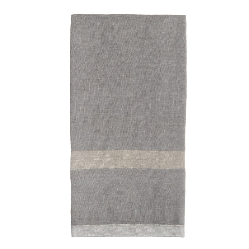 Stripe Tea Towel Kitchen Towel, Gray/Natural