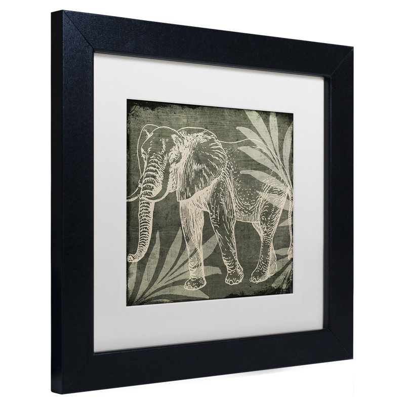 «Elephant 1» par Jadaya, impression encadrée, H 11 po x l 14 po x P 0,5 po, Blanc