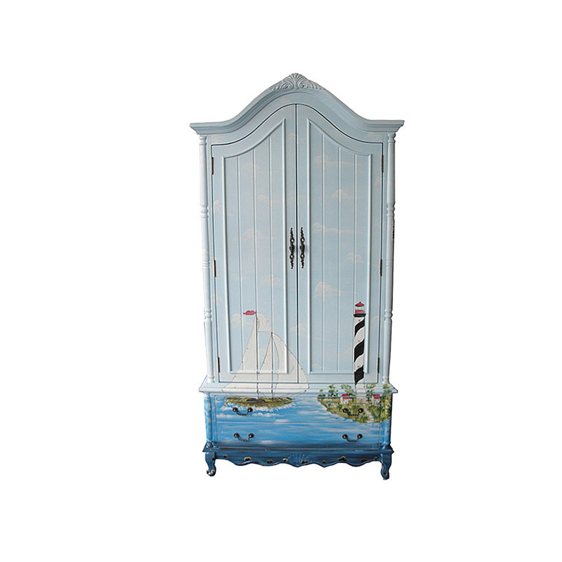 American Painted Two Door Armoire Storage Cabinet