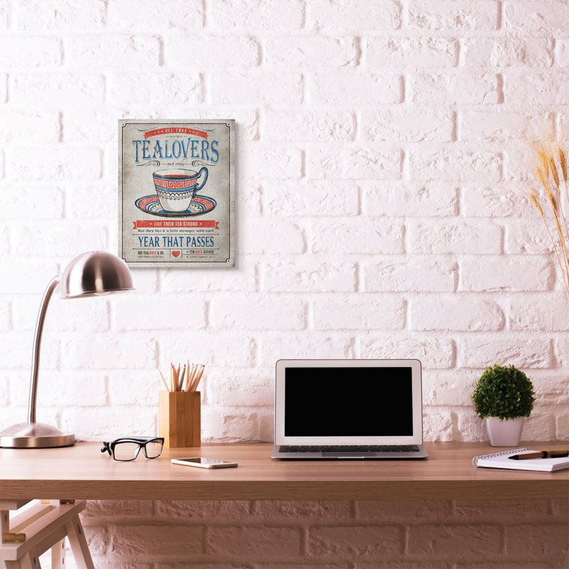 « tea lovers rétro à motif bd » par l’ester kay, impression sur toile, Toile tendue, H 20 po x l 16 po x P 1,5 po