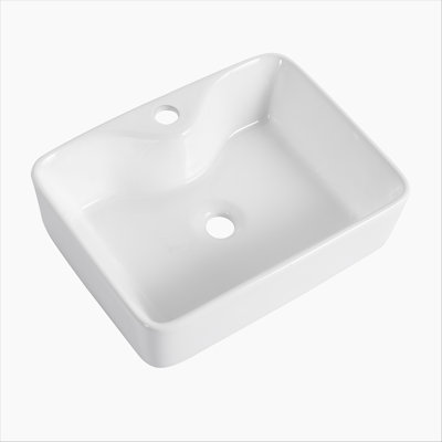 Lavabo de salle de bain rectangulaire en céramique