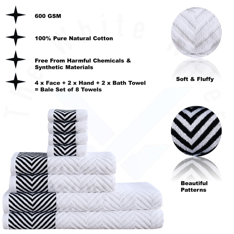 100% Cotton Mulit-Size Set, White