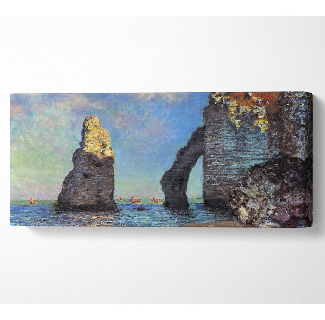 Monet Die Felsenklippen von Etretat Panorama-Leinwand