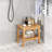 20'' Non-slip Shower Bench w/ Storage Shelf Curved Top & Adjustable Foot Pads