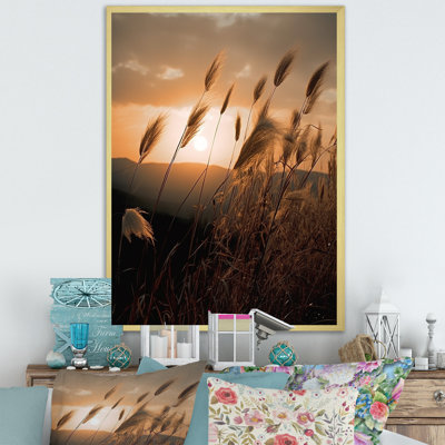 Reproduction d'art sur toile Beachgrass In Motion At Sunset - Plants