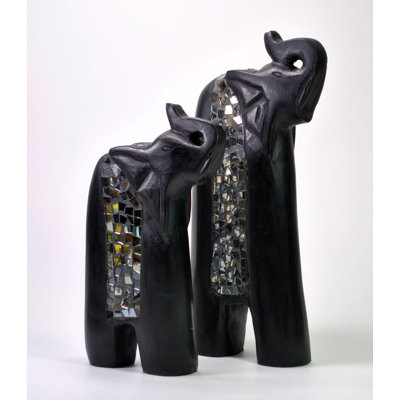 Elephant Mosaic Pair