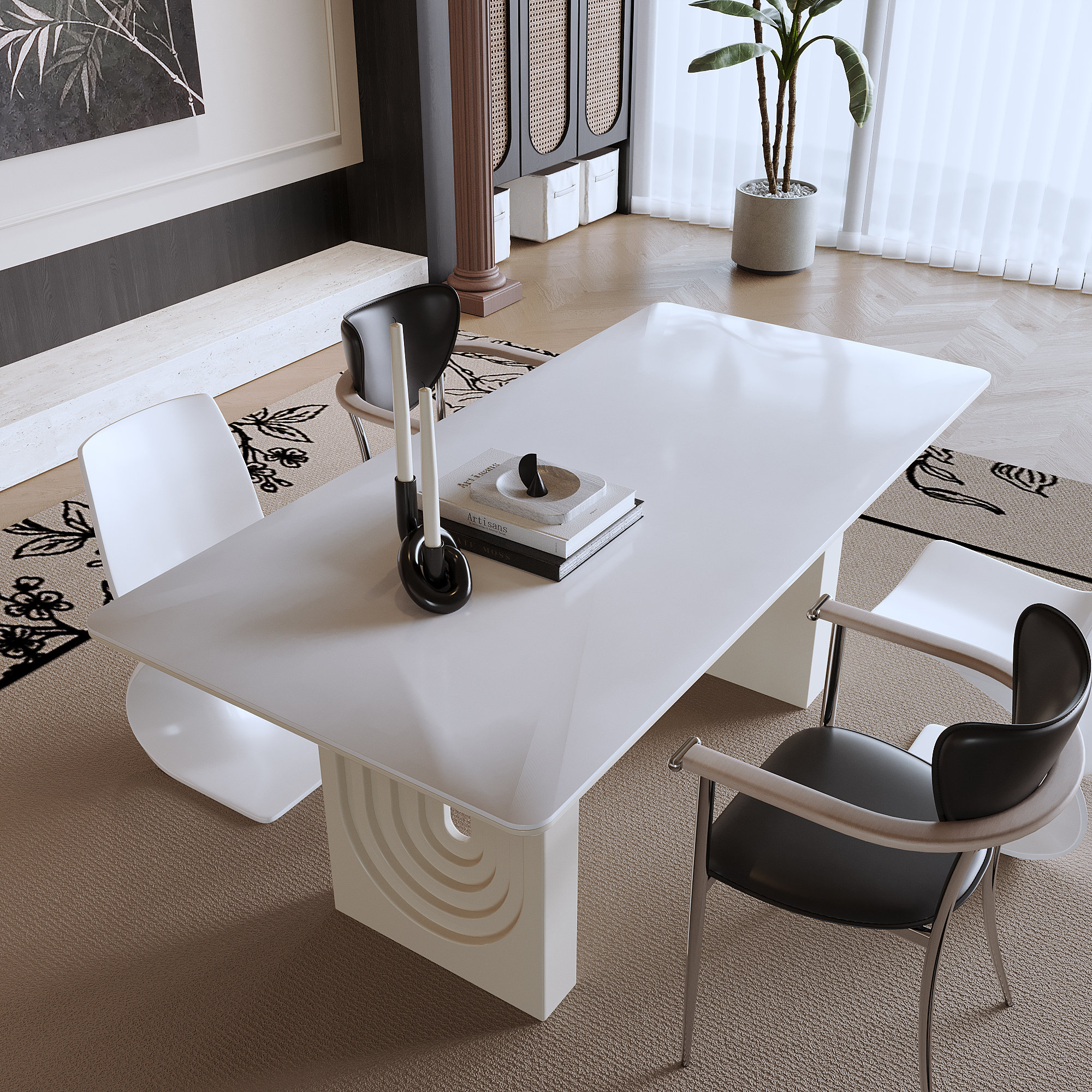 Latitude Run® Emeterio Modern Elegant White Sintered