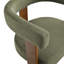 Chaise de salle à manger cylindrique en chenille de style milieu du siècle avec structure en noyer (lot de 2)-353656103-450624625