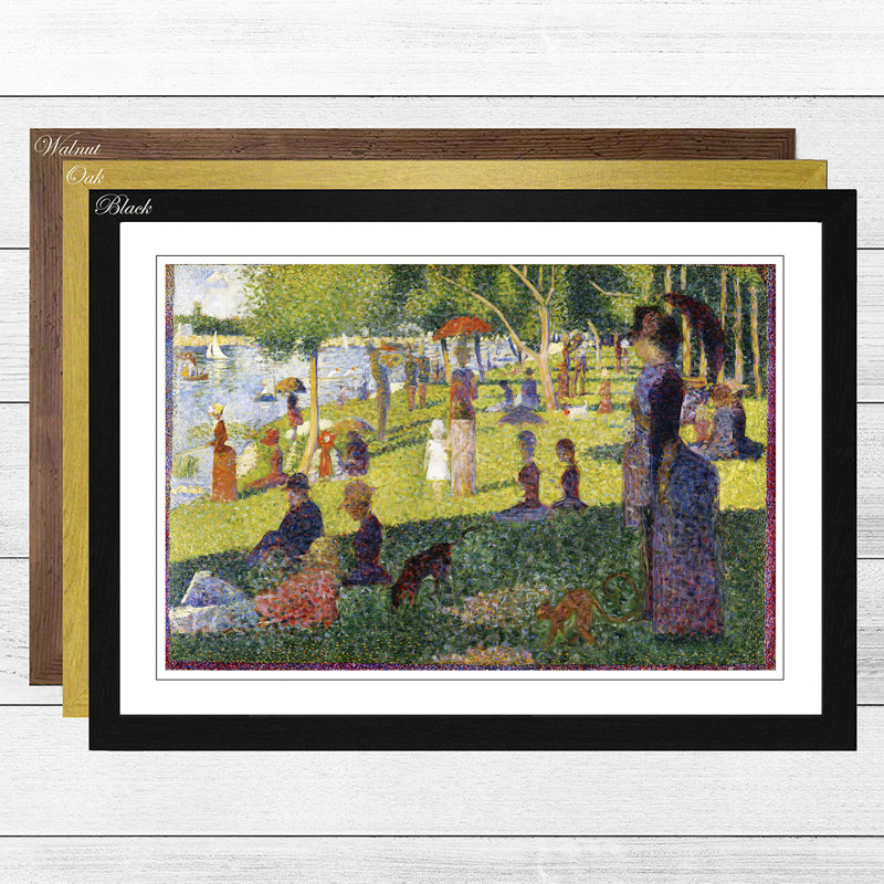 Sunday on La Grande Jatte by Georges Seurat - Framed Print, Black