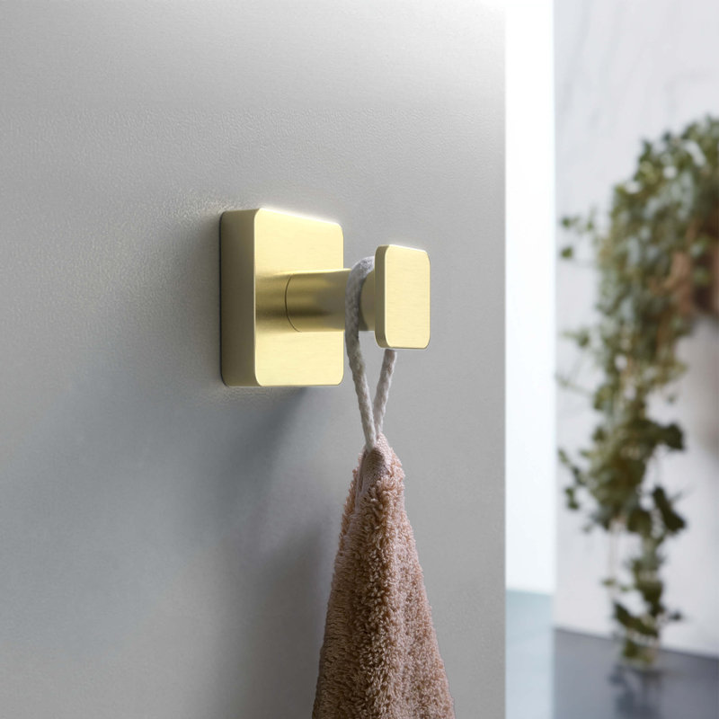 Blaze Wall Mounted Robe Hook, Brushed Gold