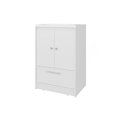 Sinclair Freestanding Bathroom Vanity With Sink, Two Doors And Bottom Drawer, White