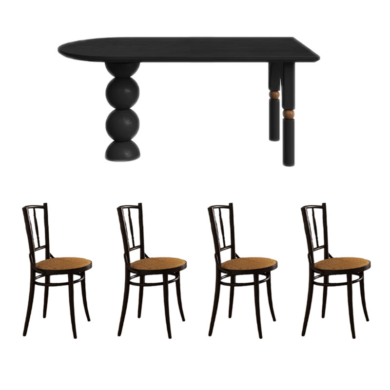 Ensemble de table de salle à manger Black Retro Creative, H 29,52 po x L 55,11 po x l 31,49 po