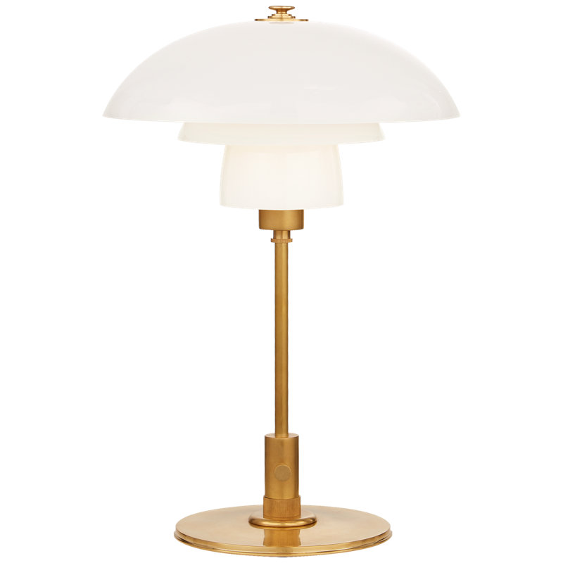 Thomas O'Brien Whitman Desk Lamp, Antique Brass, White