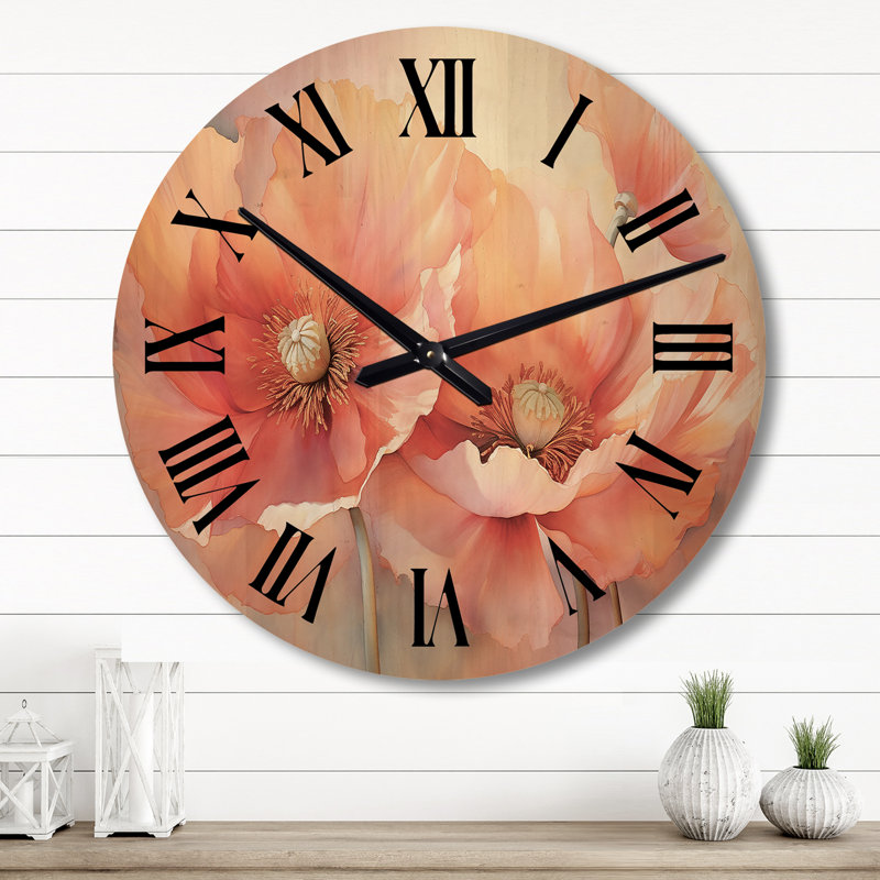 Horloge murale en bois massif Mirisa, Grand