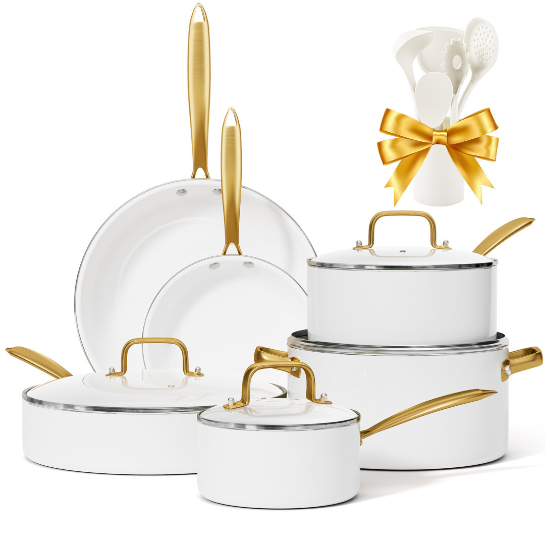 15 - Piece Nonstick Ceramic Cookware Set Oven Safe