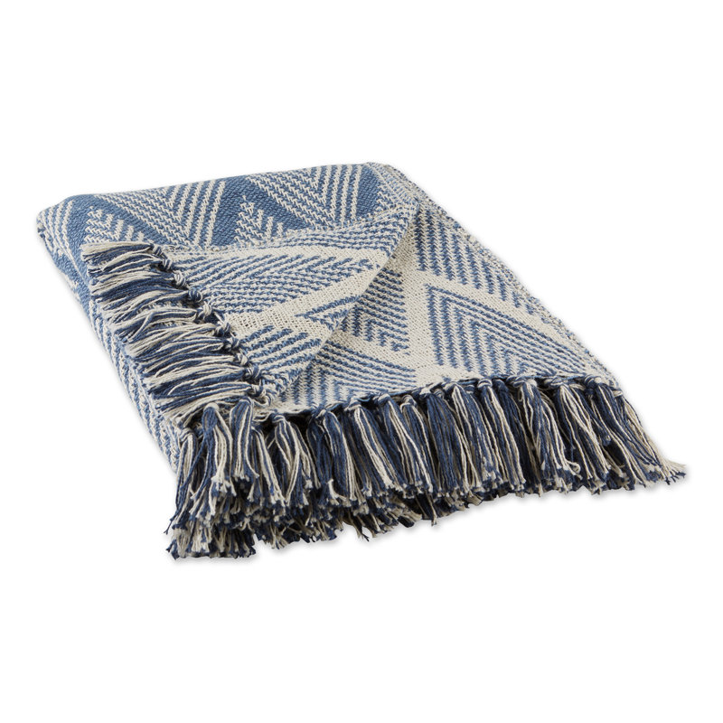 Jeté 100% coton Multi Diamond, Bleu