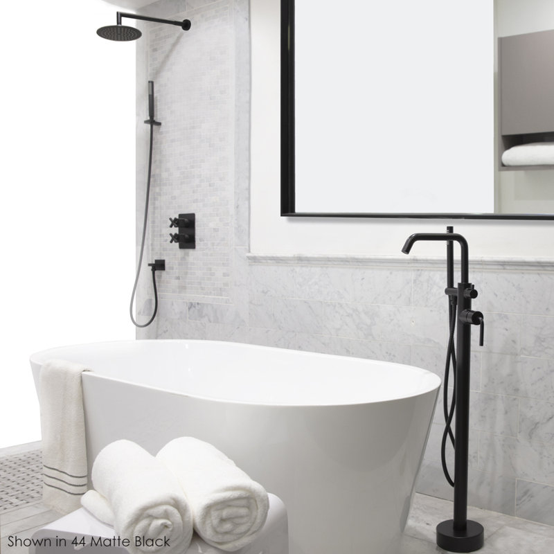 Cigno Tub Filler with Diverter, Matte Black