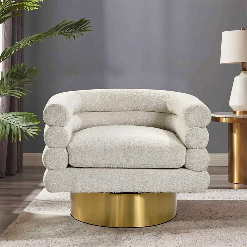 Fauteuil d'appoint pivotant Modern Boucle