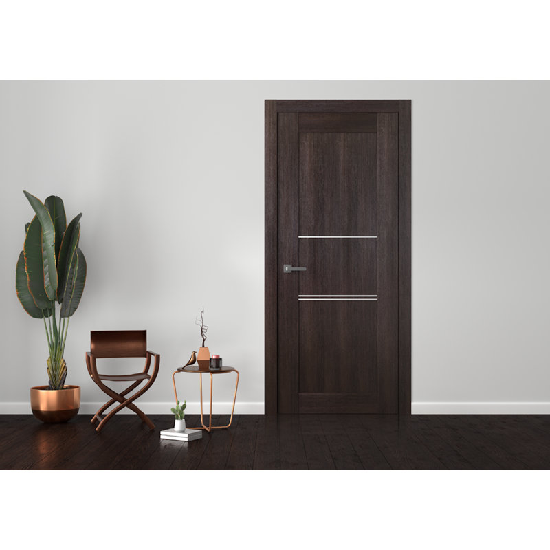 79.37'' Solid + Manufactured Wood Paneled without Installation Hardware Kit Slab Door, 30" x 80", Veralinga